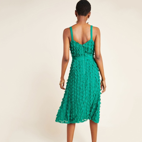 Eva Franco Anthropologie Textured Green Mini Dress - Picture 4 of 4